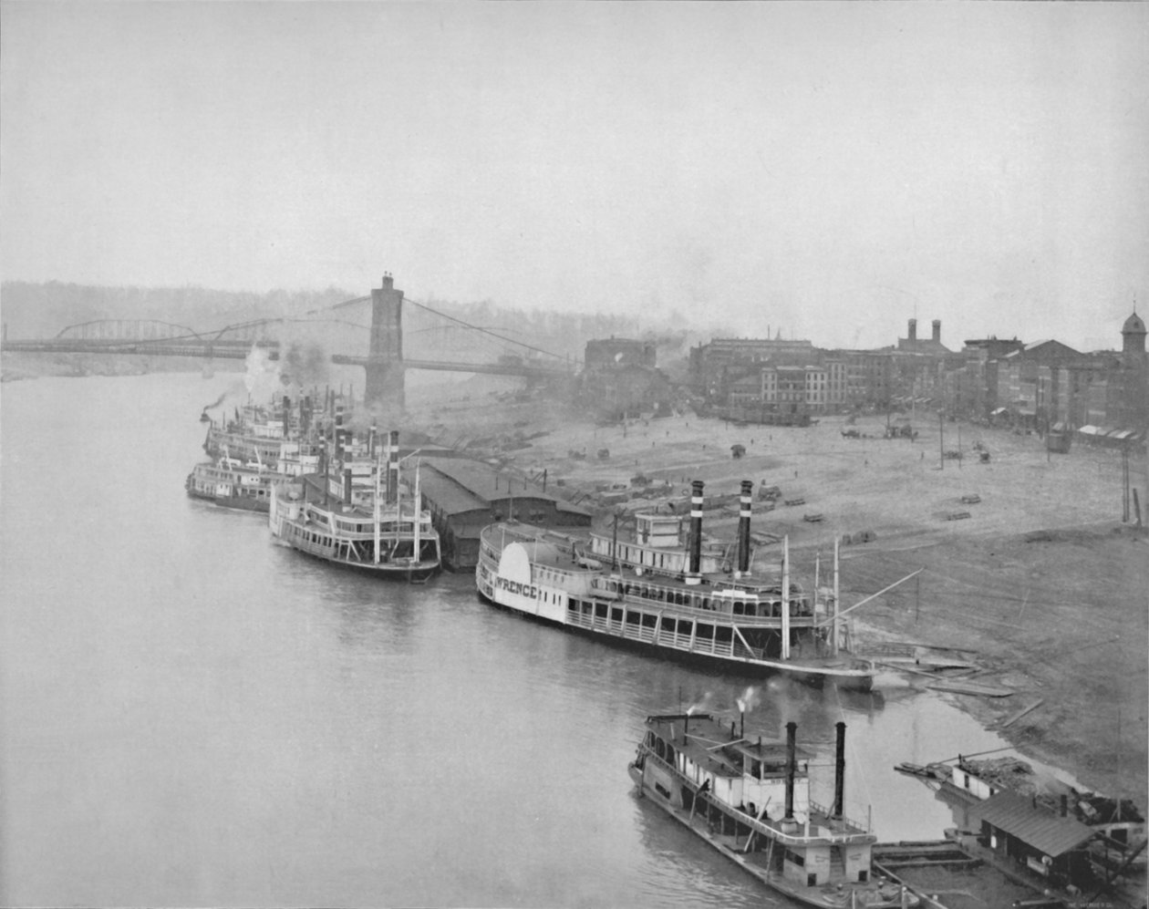 La ribera del río en Cincinnati, siglo XIX de Unbekannt