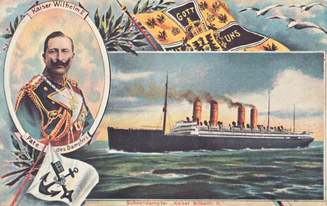 El SS Kaiser Wilhelm II, c1910 de Unbekannt