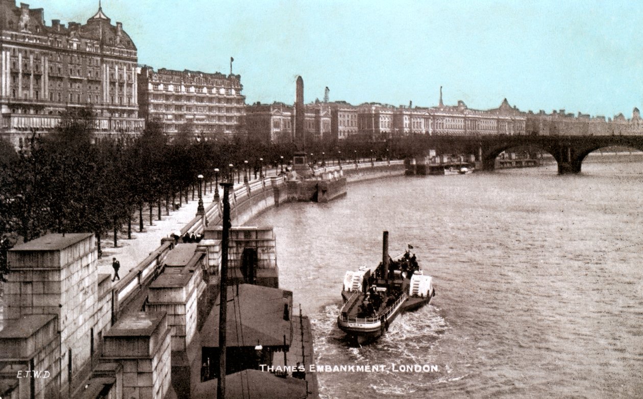El malecón del Támesis, Londres, principios del siglo XX de Unbekannt