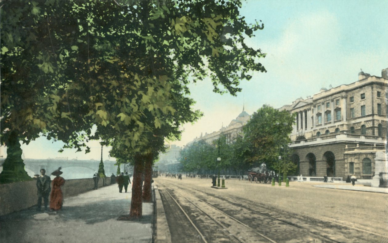 El Terraplén del Támesis y Somerset House, Londres, c. 1915 de Unbekannt