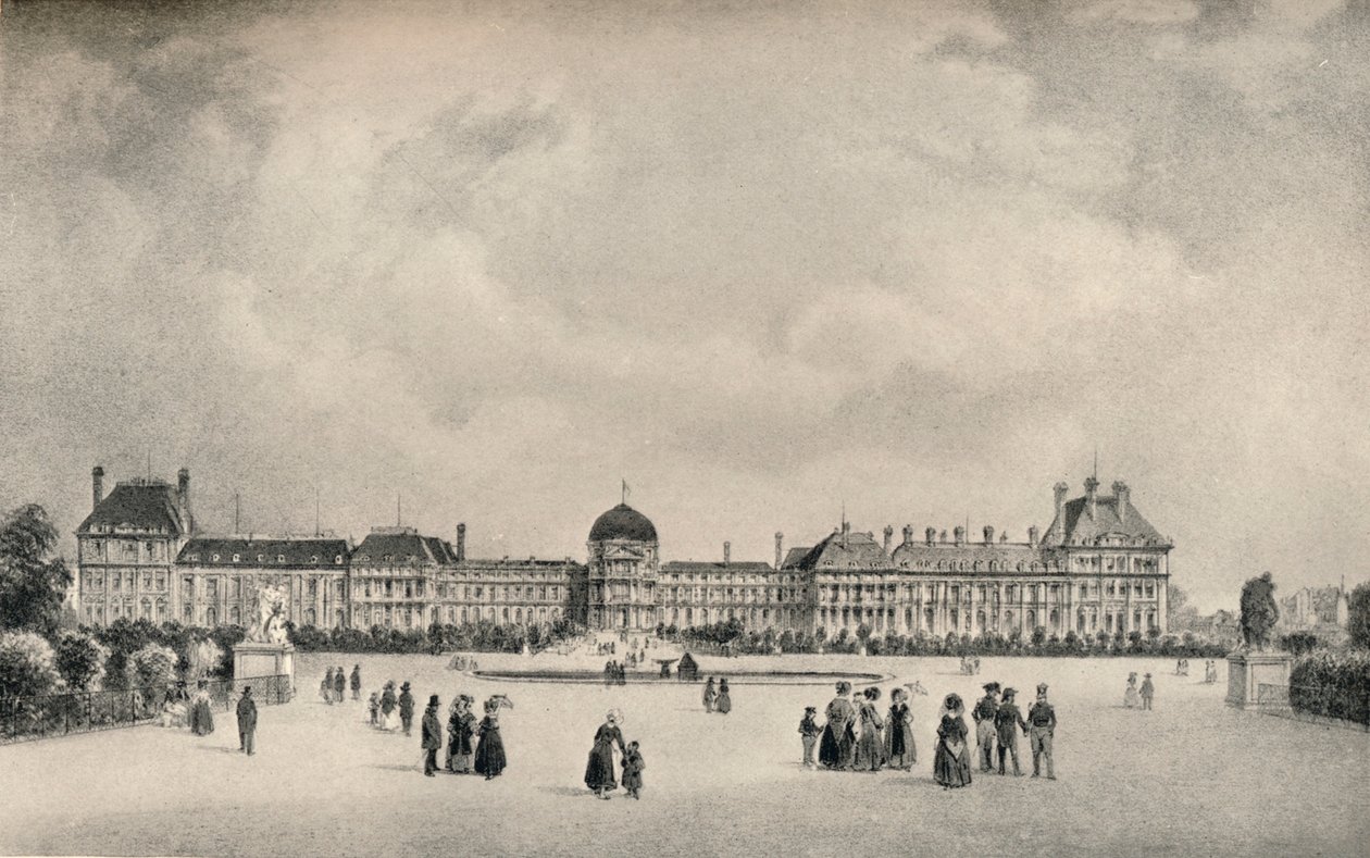 El Palacio de las Tullerías desde los jardines, 1915 de Unbekannt