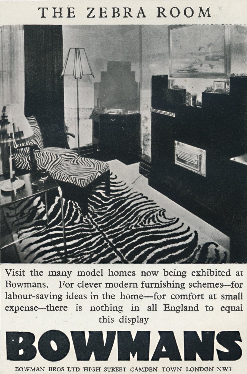 La sala de cebra - Bowmans, 1933 de Unbekannt