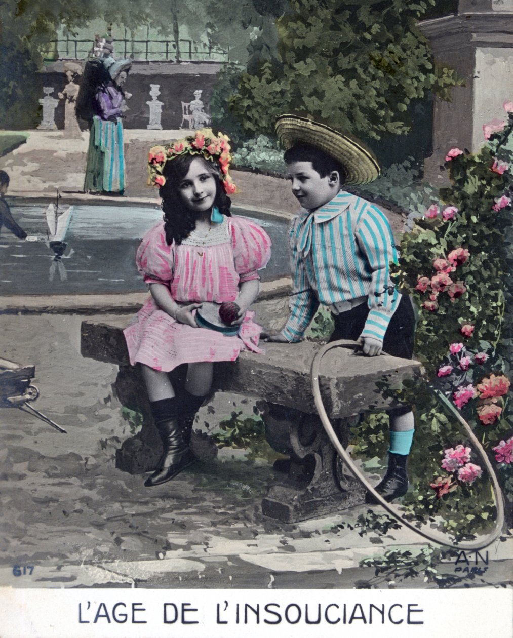 La edad de la inocencia, Postal francesa, c1900 de Unbekannt