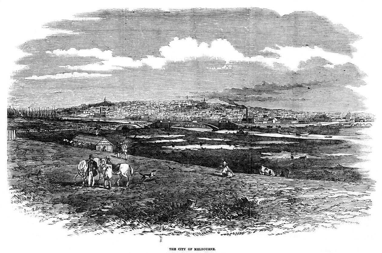 La ciudad de Melbourne, Australia, 1855 de Unbekannt