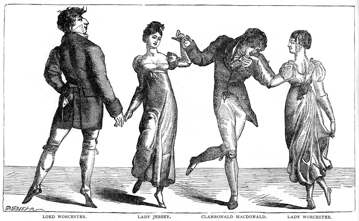 El primer cuadrille bailado en Almacks, 1891 de Unbekannt