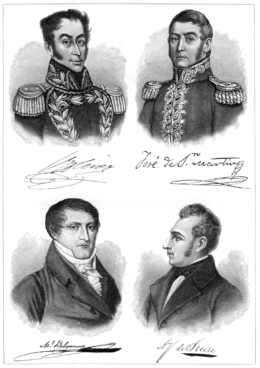 Los héroes de la independencia sudamericana, 1901 de Unbekannt