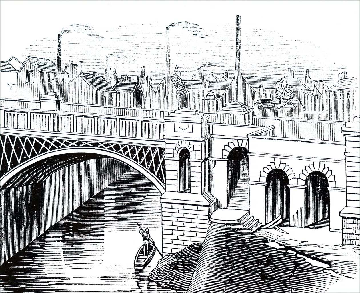 El puente de hierro sobre el río Irwell de Unbekannt