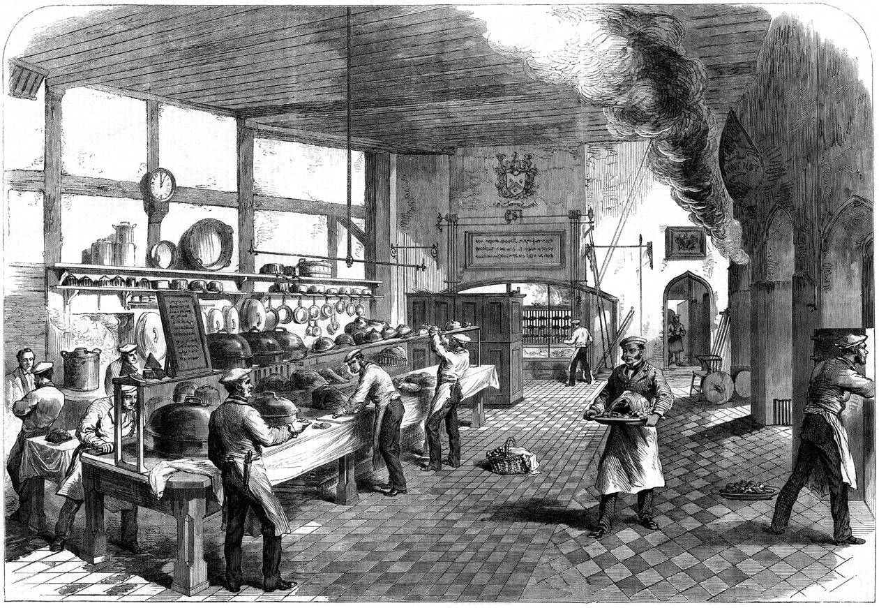 La cocina en la Escuela Charterhouse, Godalming, Surrey, 1867 de Unbekannt