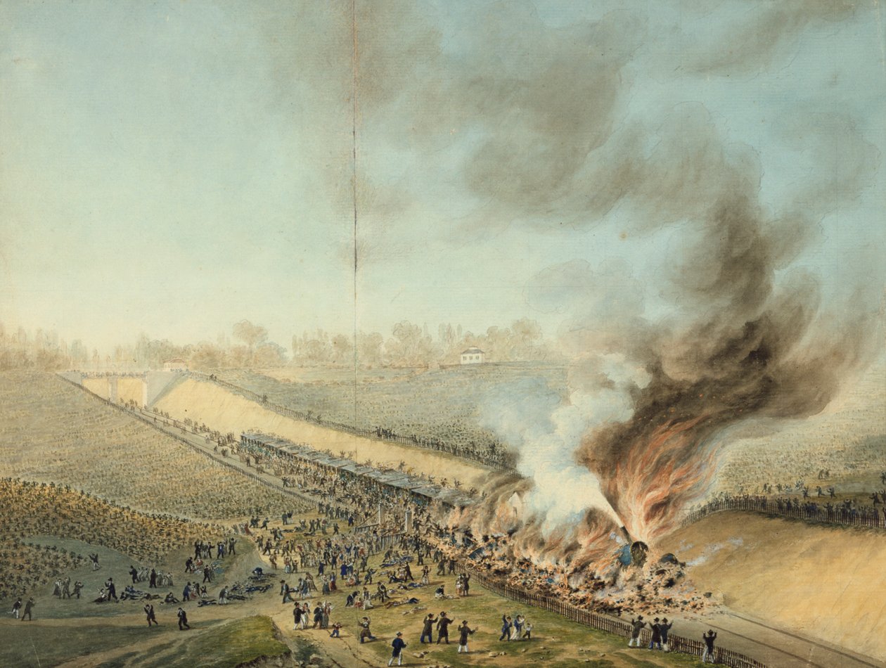 Accidente de tren en Bellevue en 1842, siglo XIX de Unbekannt