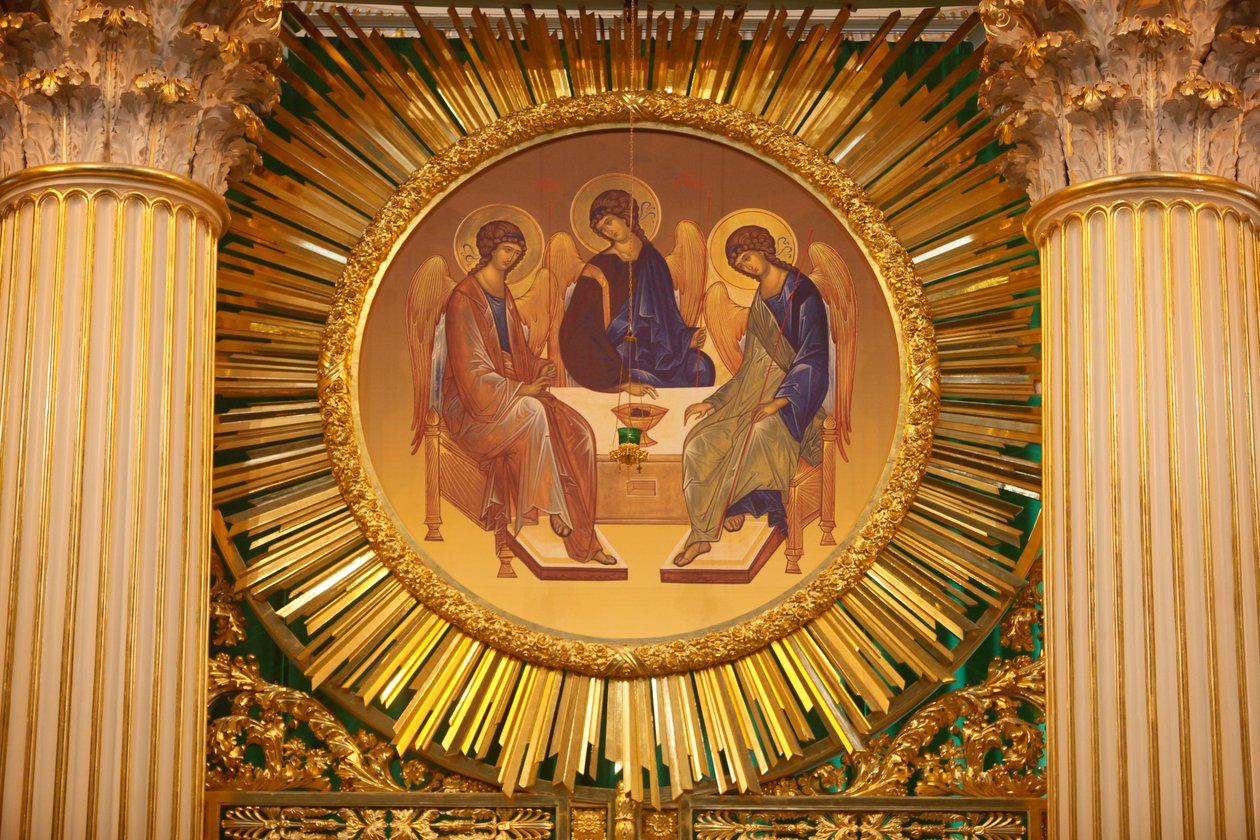 Catedral de la Trinidad; El iconostasio; San Petersburgo, Rusia de Unbekannt