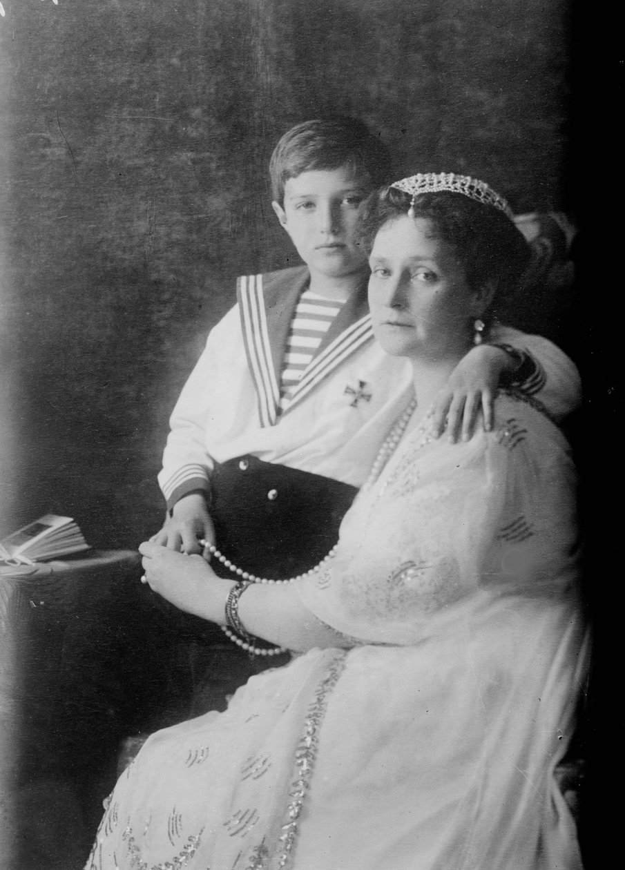 El zarevich Alexei de Rusia y la zarina Alexandra de Unbekannt