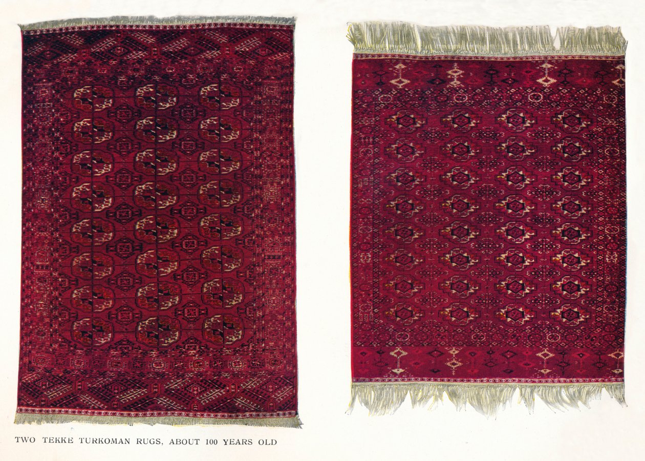 Dos alfombras Tekke Turcomanas, c1800 de Unbekannt