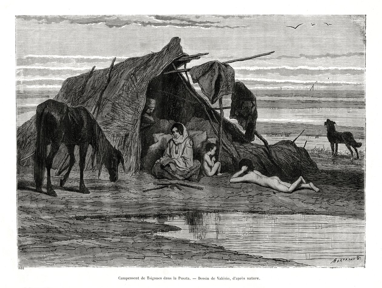Gitanos acampando en la Puszta de Unbekannt