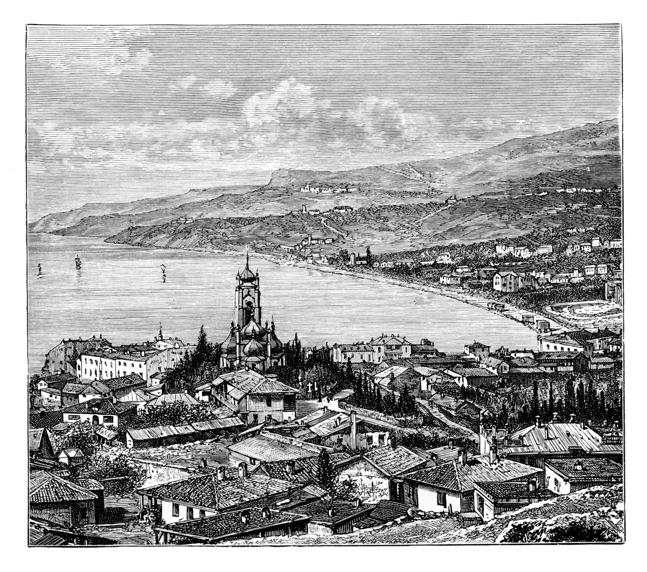 Vista en Crimea: Yalta, c. 1888 de Unbekannt