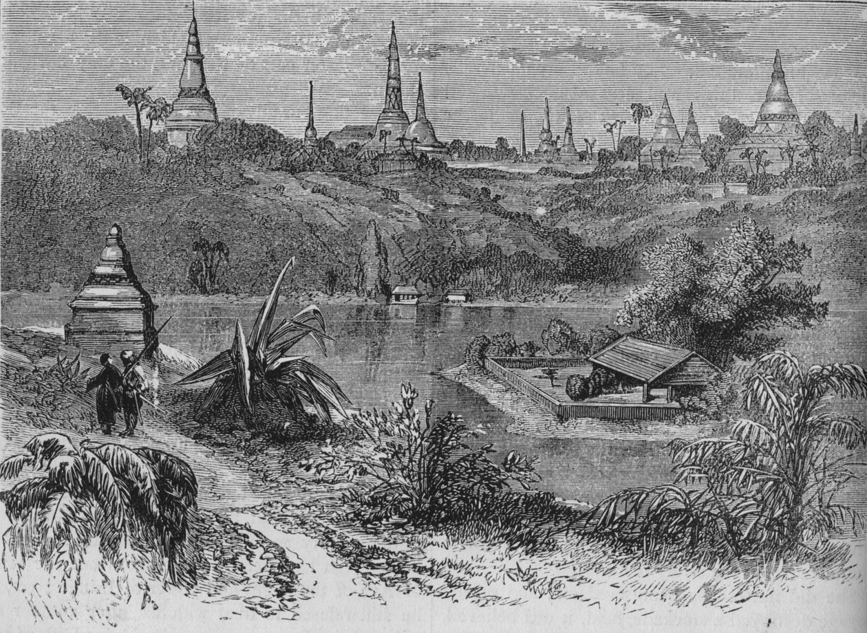 Vista cerca de Rangún, c1880 de Unbekannt