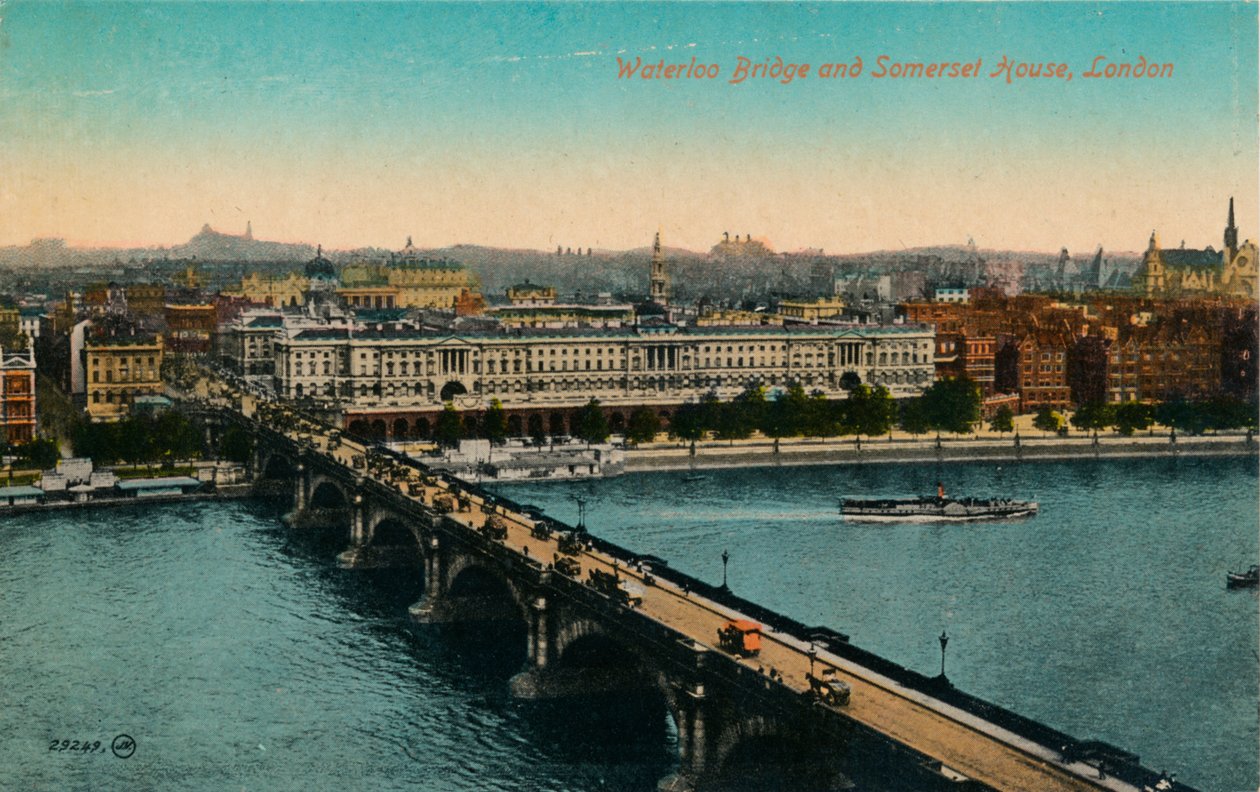 Puente de Waterloo y Somerset House, Londres, c. 1910 de Unbekannt