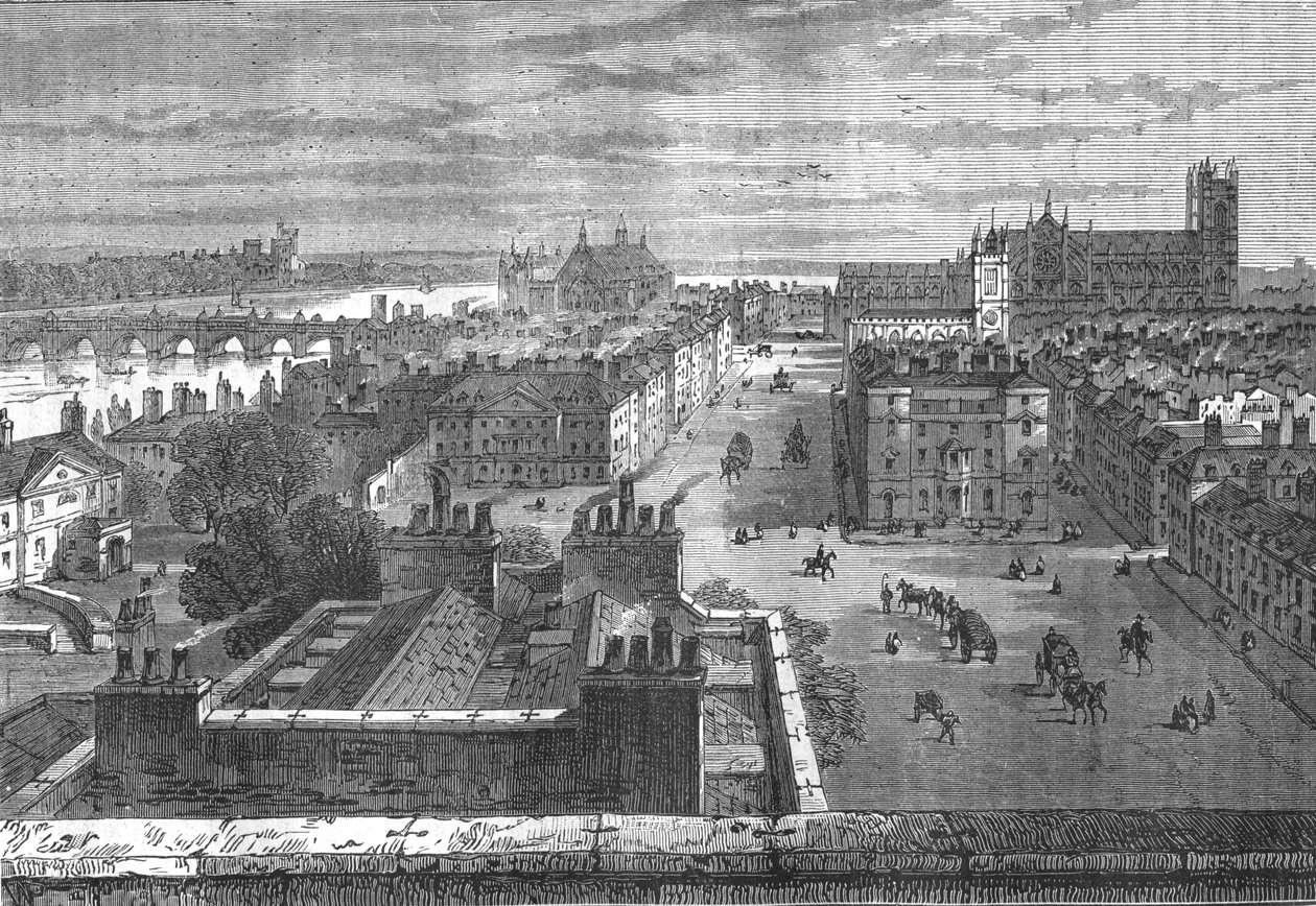 Westminster desde el techo de Whitehall, 1807 de Unbekannt