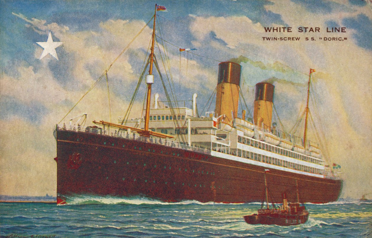 White Star Line. S.S. Doric de doble hélice, c1920s de Unbekannt