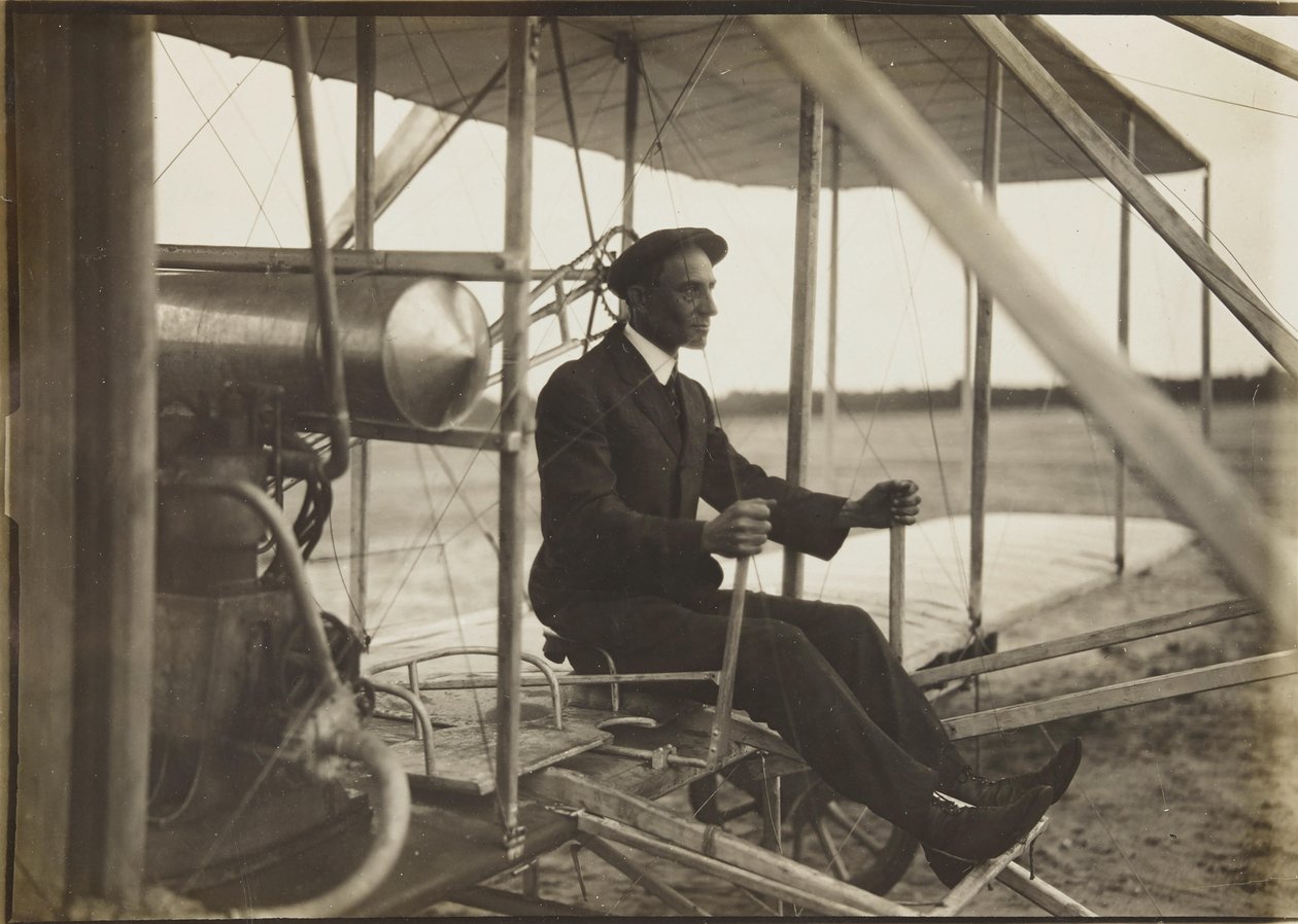 Wilbur Wright en el avión, 1908 de Unbekannt