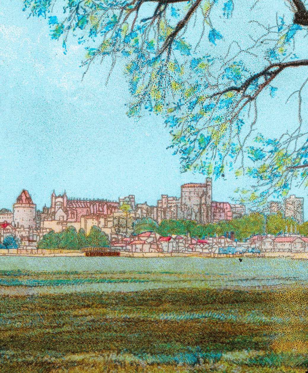 Castillo de Windsor desde el Támesis, c1902 de Unbekannt