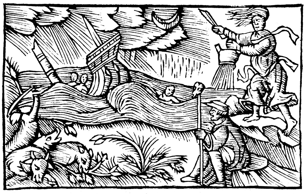 Bruja levantando una tormenta, 1562 de Unbekannt