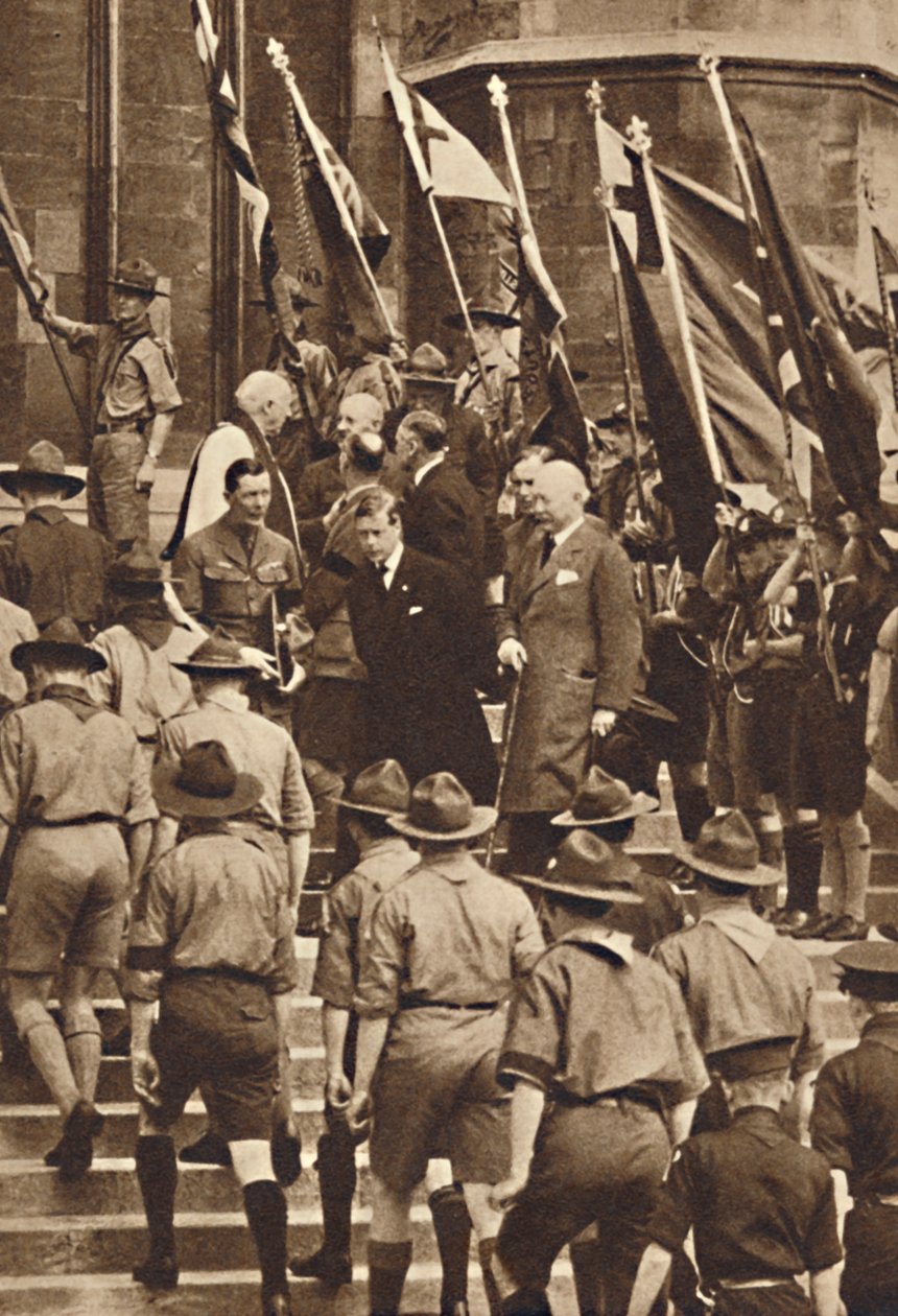 Con Boy Scouts en Windsor, 1937 de Unbekannt