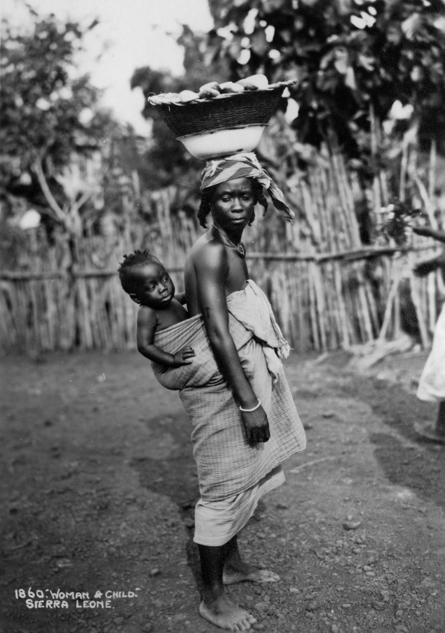 Mujer y niño, Sierra Leona, siglo XX de Unbekannt