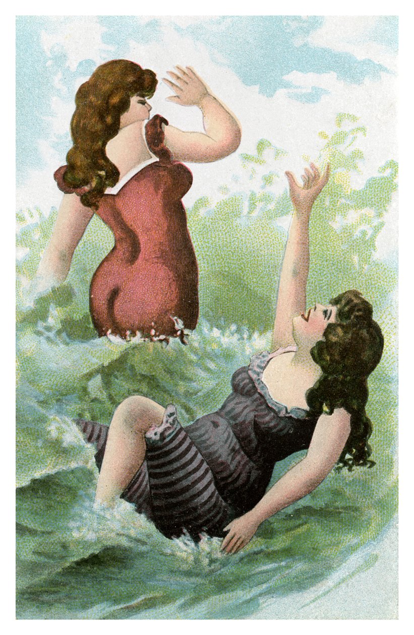 Mujeres bañándose, principios del siglo XX de Unbekannt