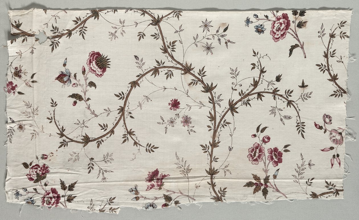 Fragmento de algodón impreso en xilografía, 1785 de Unbekannt