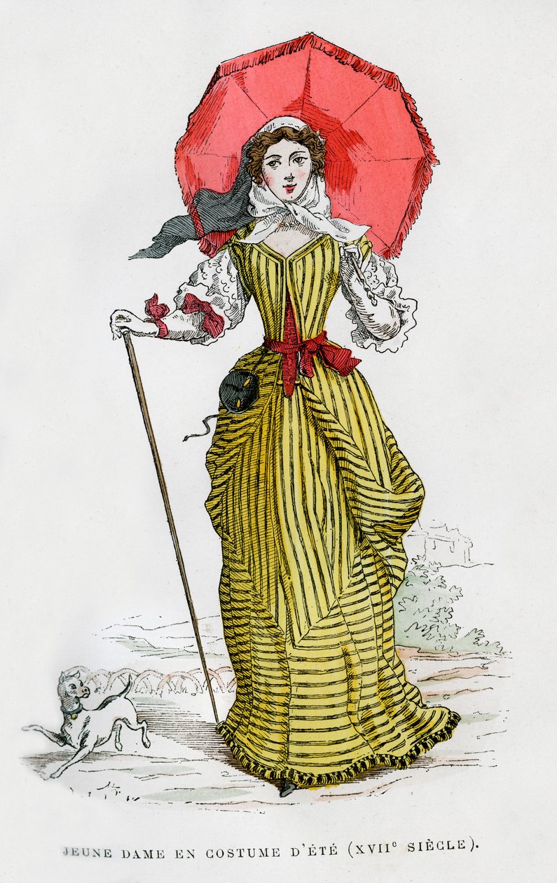 Joven mujer en moda de verano, siglo XVII 1882-1884 de Unbekannt