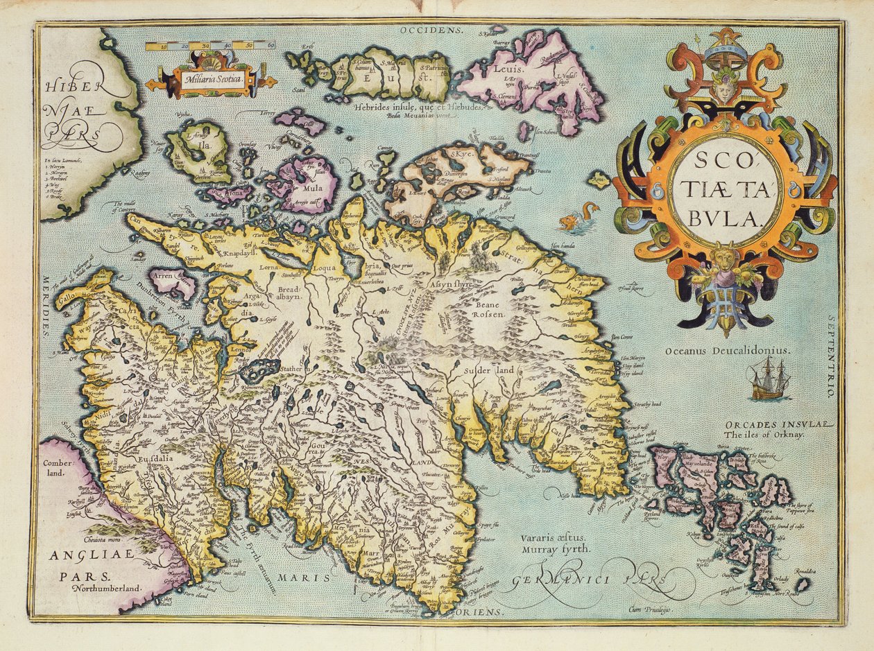 Mapa de Escocia, Miliaria Scotia de Unbekannt Unbekannt