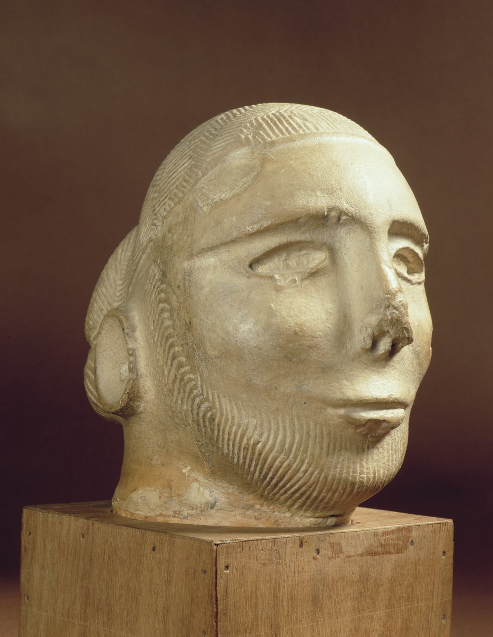 Cabeza de retrato de esteatita, Mohenjo-Daro, 2300-1750 a.C. de Unbekannt Unbekannt