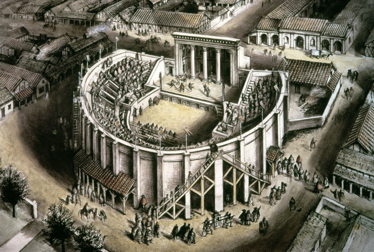 Reconstrucción del teatro, romano siglo II de Unbekannt Unbekannt