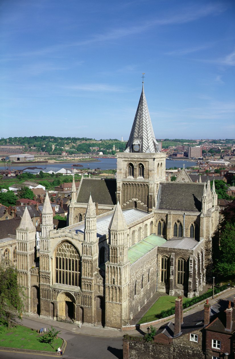 Vista de la Catedral de Rochester desde el Castillo de Unbekannt Unbekannt
