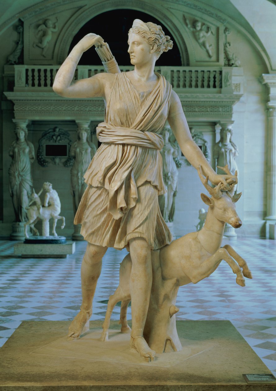 Artemisa la Cazadora, conocida como la "Diana de Versalles", copia romana de una adaptación del siglo II a.C. de un original del siglo IV a.C. atribuido a Leochares de Unbekannt Unbekannt