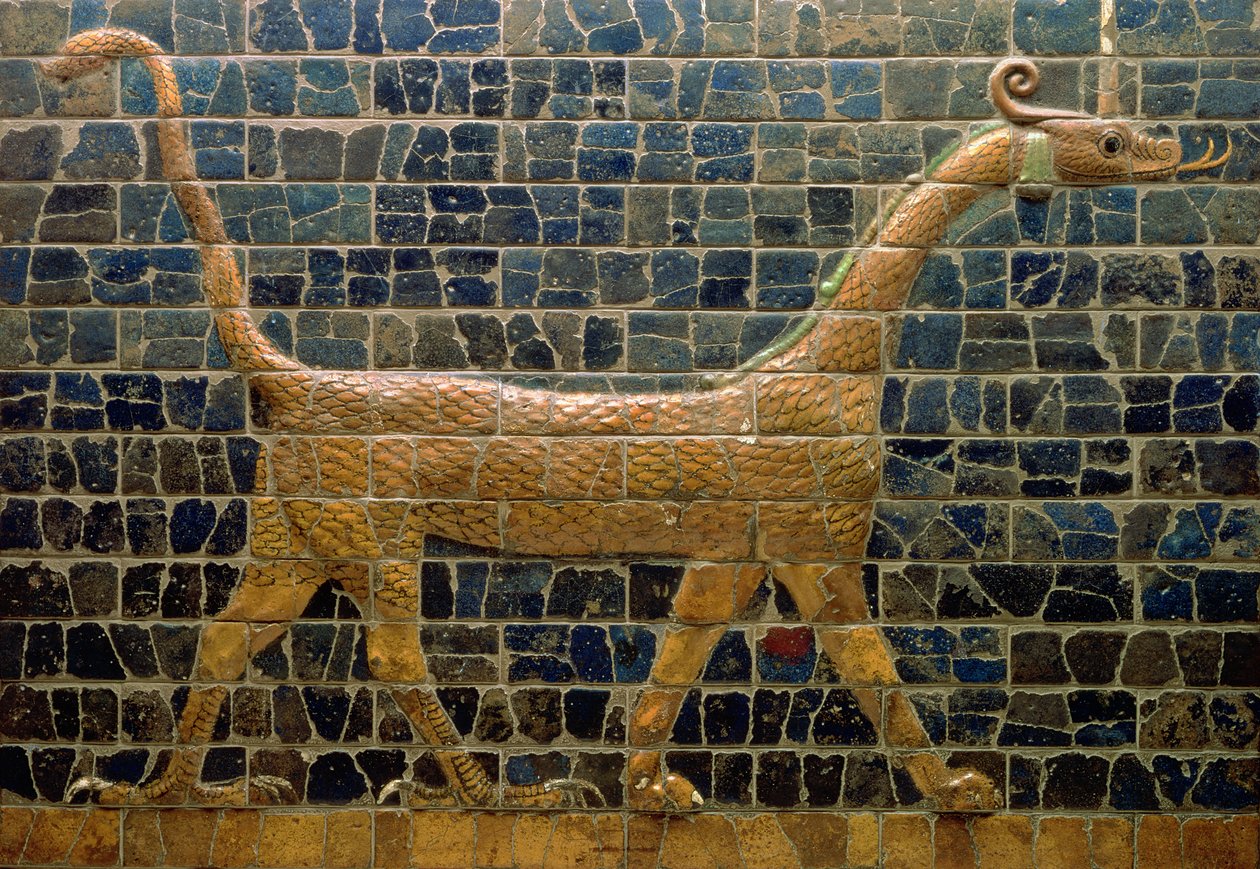 Dragón de Marduk, en la Puerta de Ishtar, Neo-Babilónico, 604-562 a.C. de Unbekannt Unbekannt