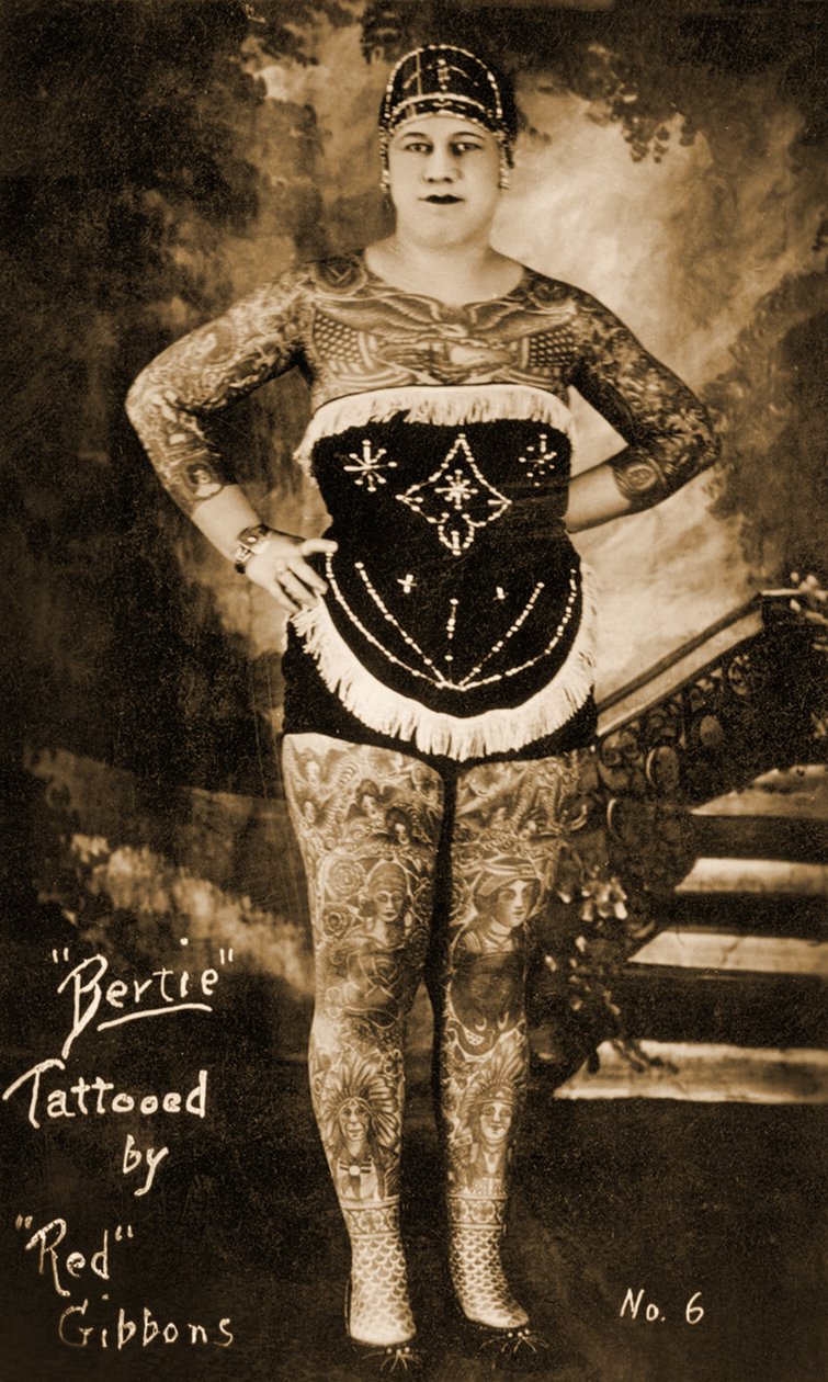 Bertie la dama tatuada, tatuada por Charles "Red" Gibbons, c.1920 de Unbekannt Unbekannt