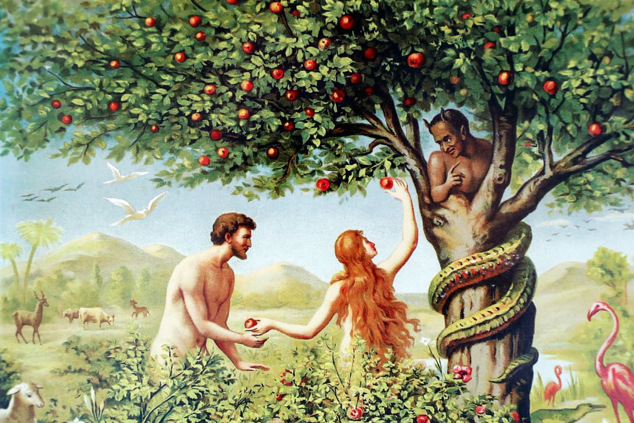 Eva dando a Adán el fruto prohibido de Unbekannt Unbekannt
