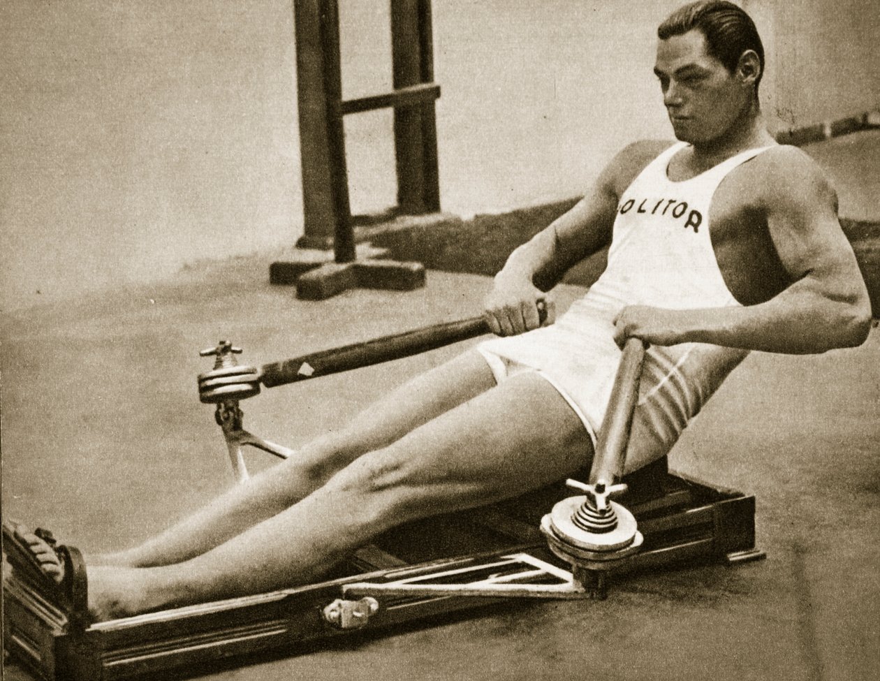 Johnny Weissmuller, el primer hombre en nadar 100m en menos de un minuto, campeón de los Juegos Olímpicos de 1924 y 1928, años 1920 de Unbekannt Unbekannt