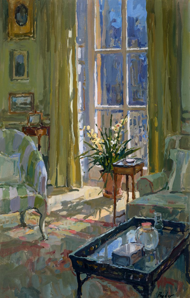 Sala de la mañana con orquídea de Unbekannt Unbekannt
