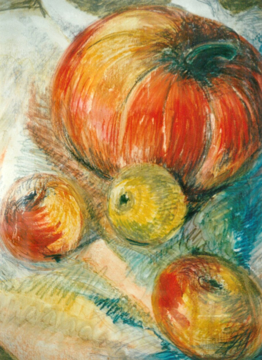 Calabaza con manzanas de Unbekannt Unbekannt