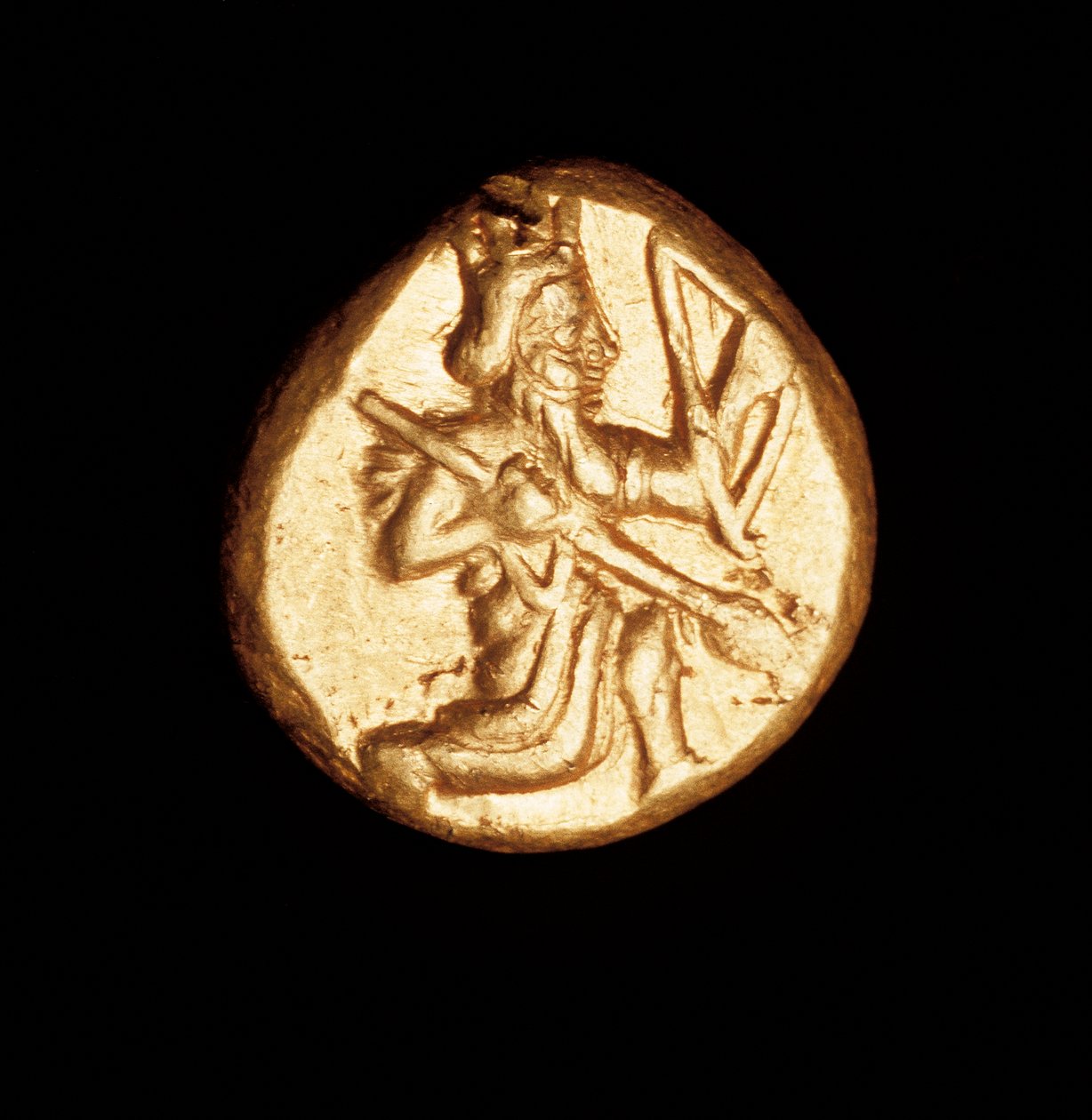 Rara moneda griega antigua, Darico persa de oro, Gran Rey arrodillado con arco c. 450 a.C. de Unbekannt Unbekannt
