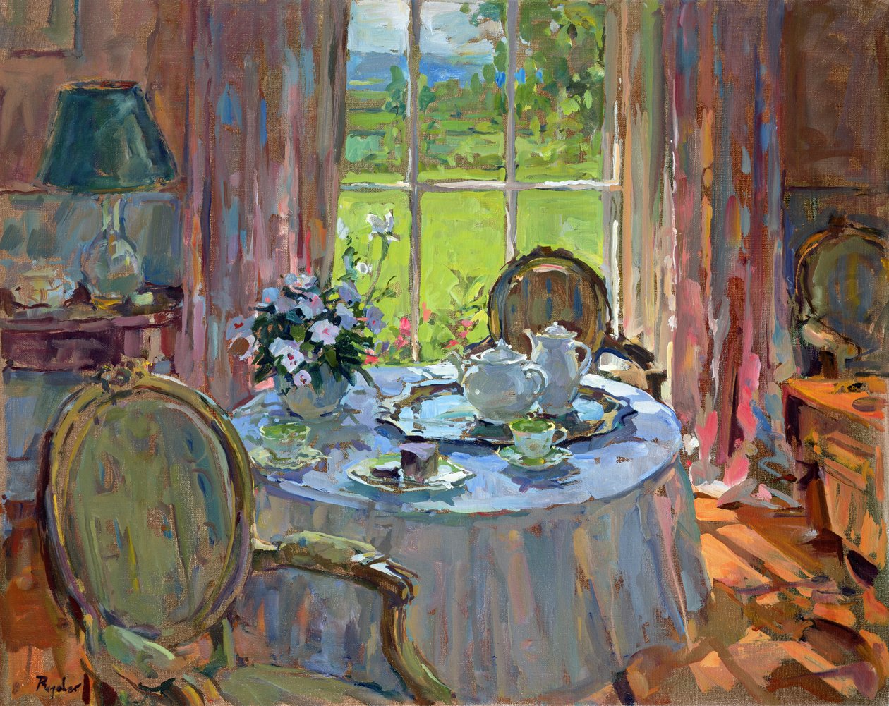 Té de la tarde iluminado por el sol de Unbekannt Unbekannt