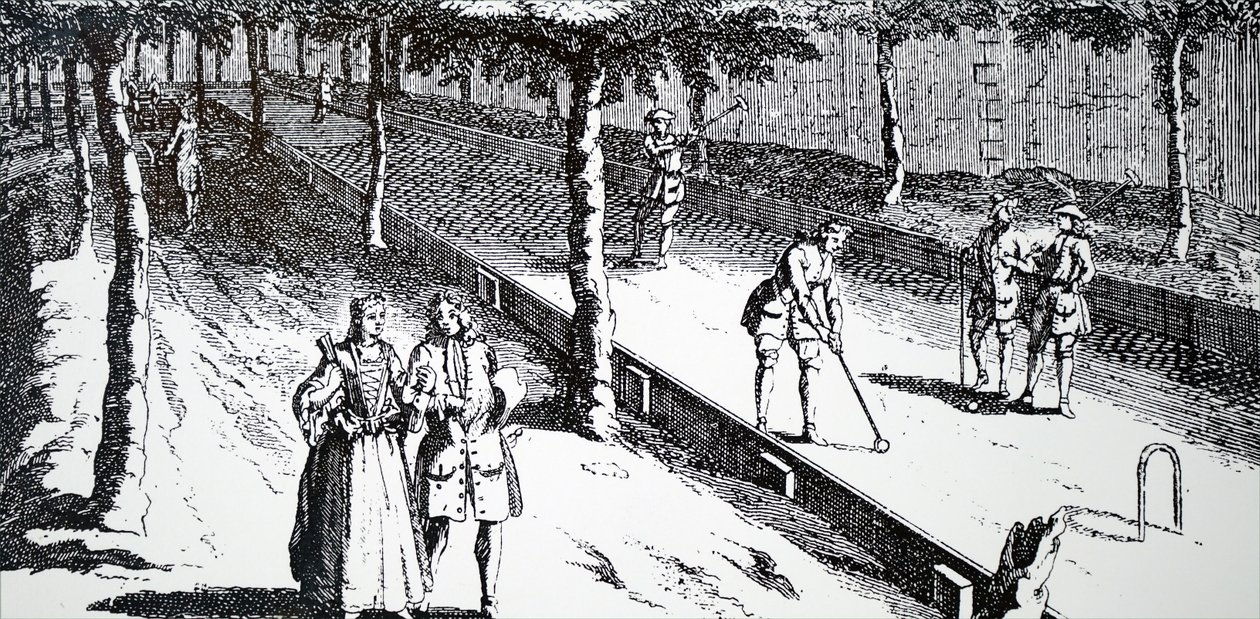 Un juego de croquet en Pall-Mall de Unbekannt