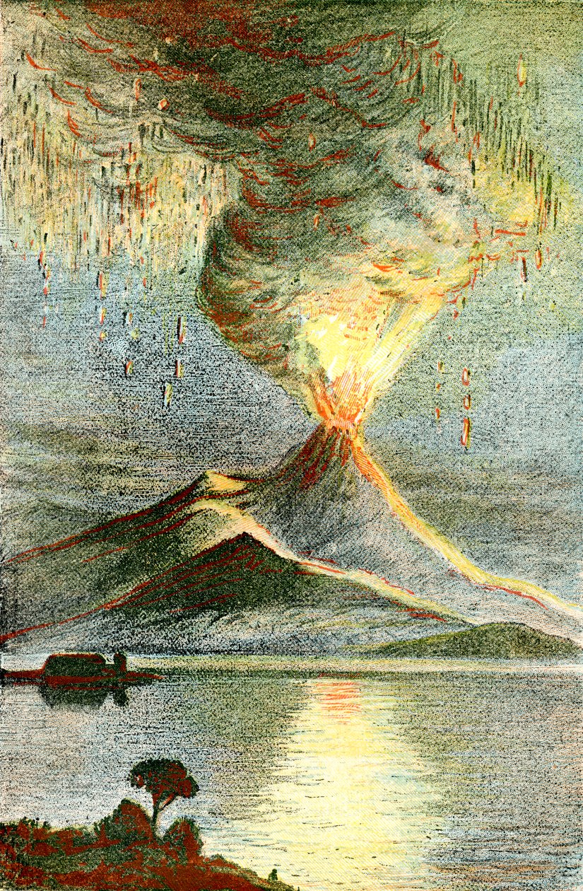 Un volcán en erupción de Unbekannter Künstler