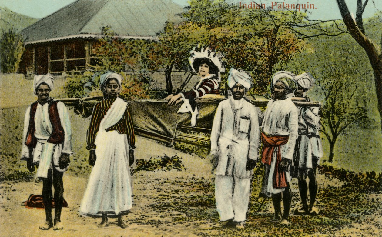 Dama colonial británica en palanquín indio de Unbekannter Künstler