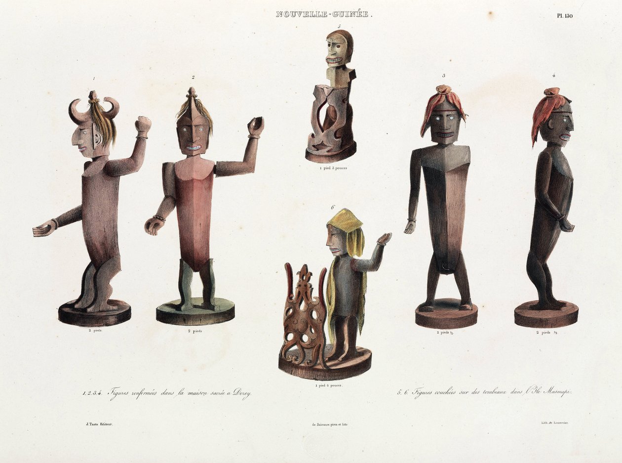 Figuras de madera tallada, Nueva Guinea de Unbekannt
