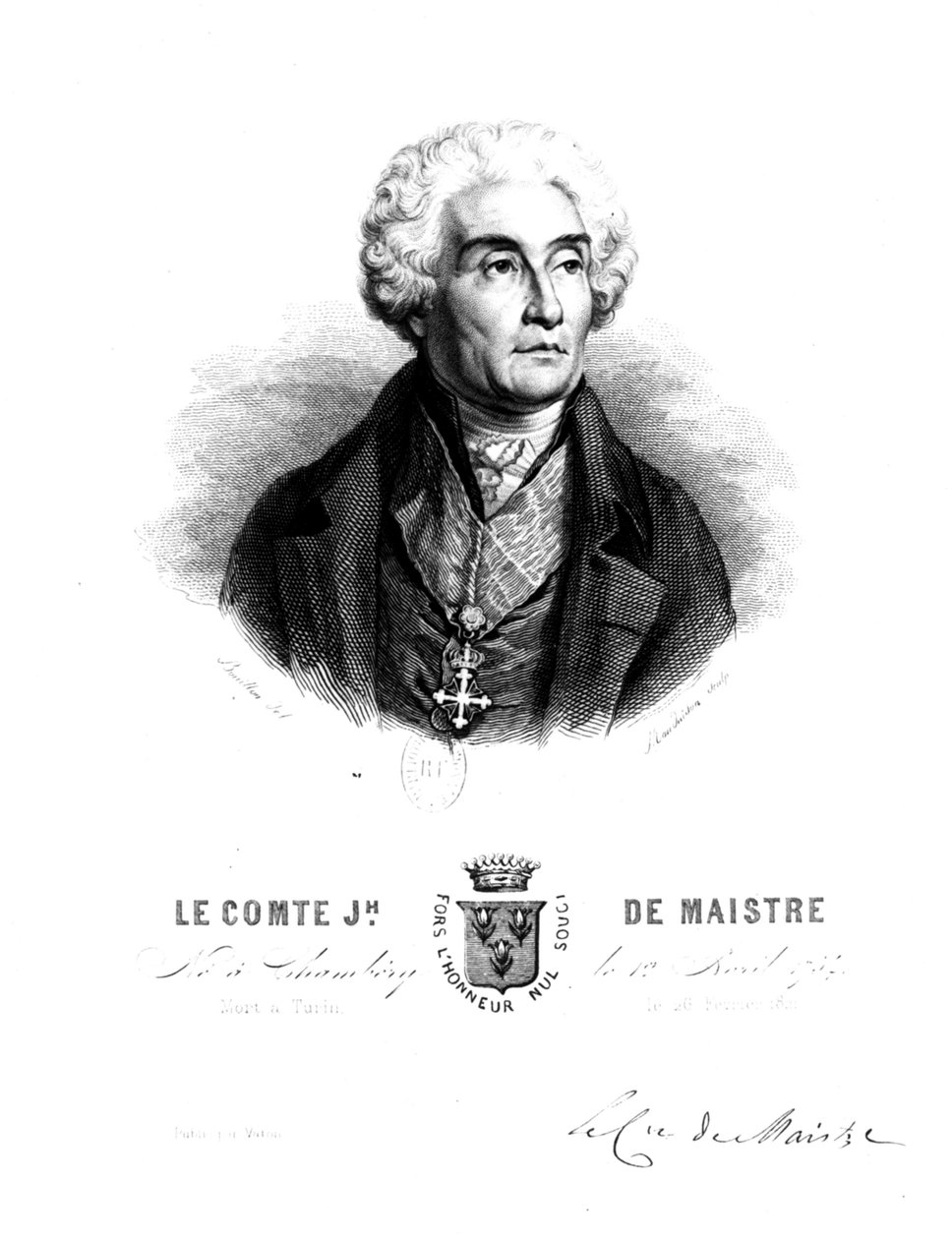 Conde Joseph de Maistre (1754 - 1821). de Unbekannt