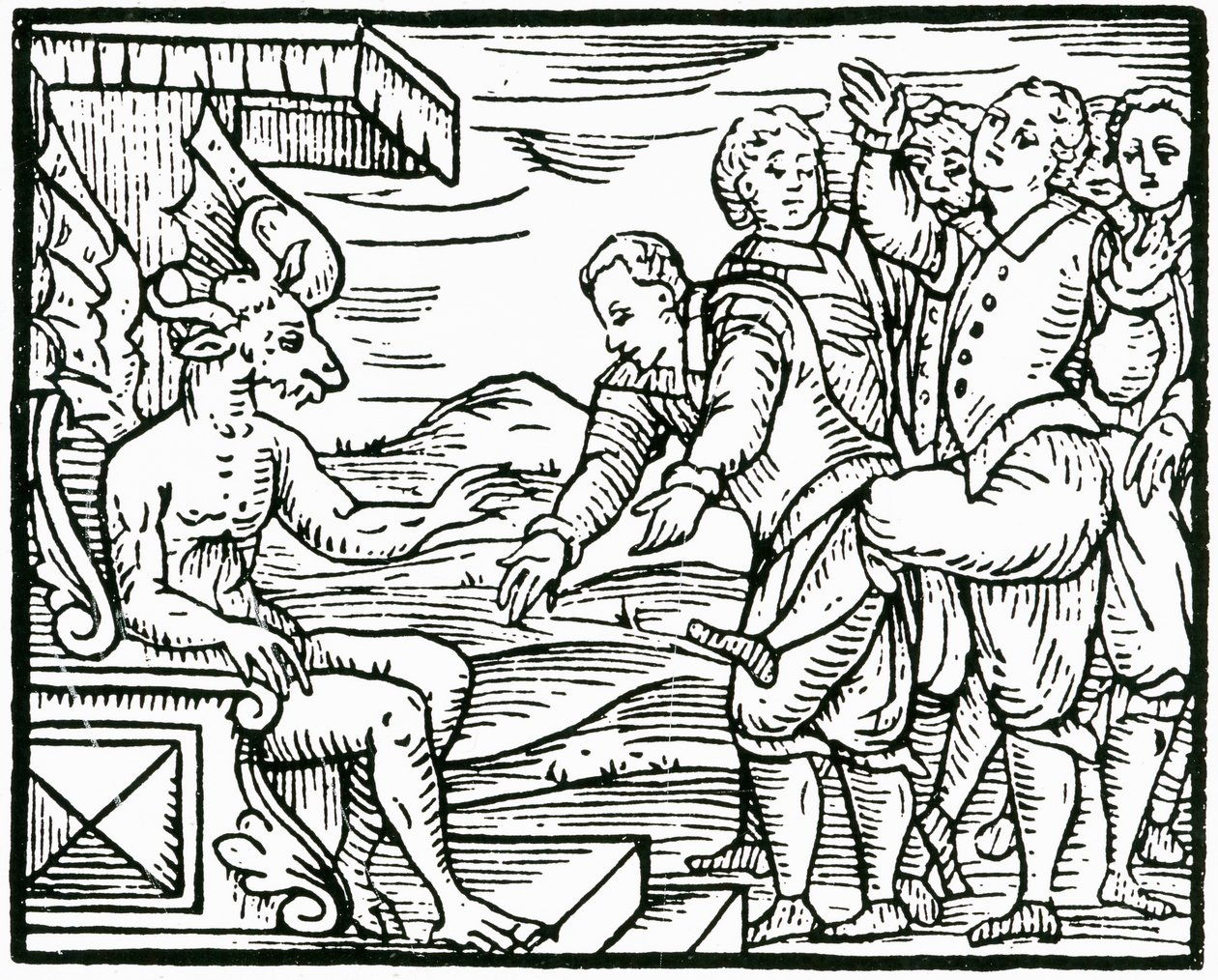 Representación de la brujería. Siglo XVI (grabado) de Unbekannter Künstler