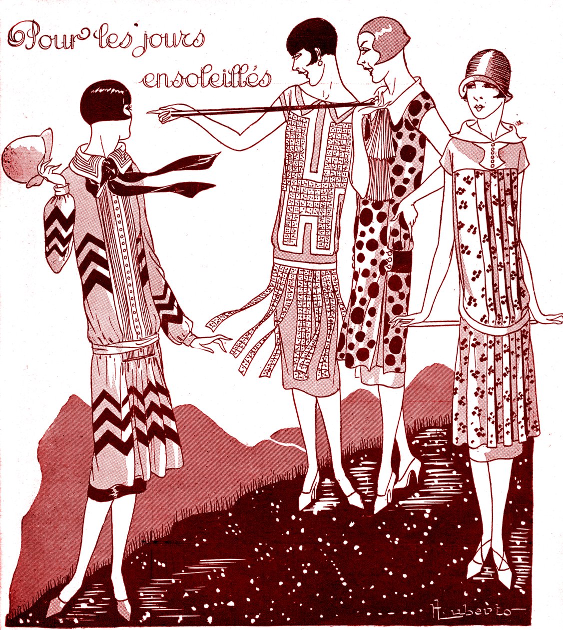 Moda: vestidos de día en mayo de 1925 de Unbekannter Künstler
